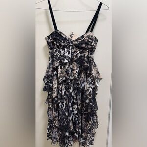 Animal Print Ruffled Dress